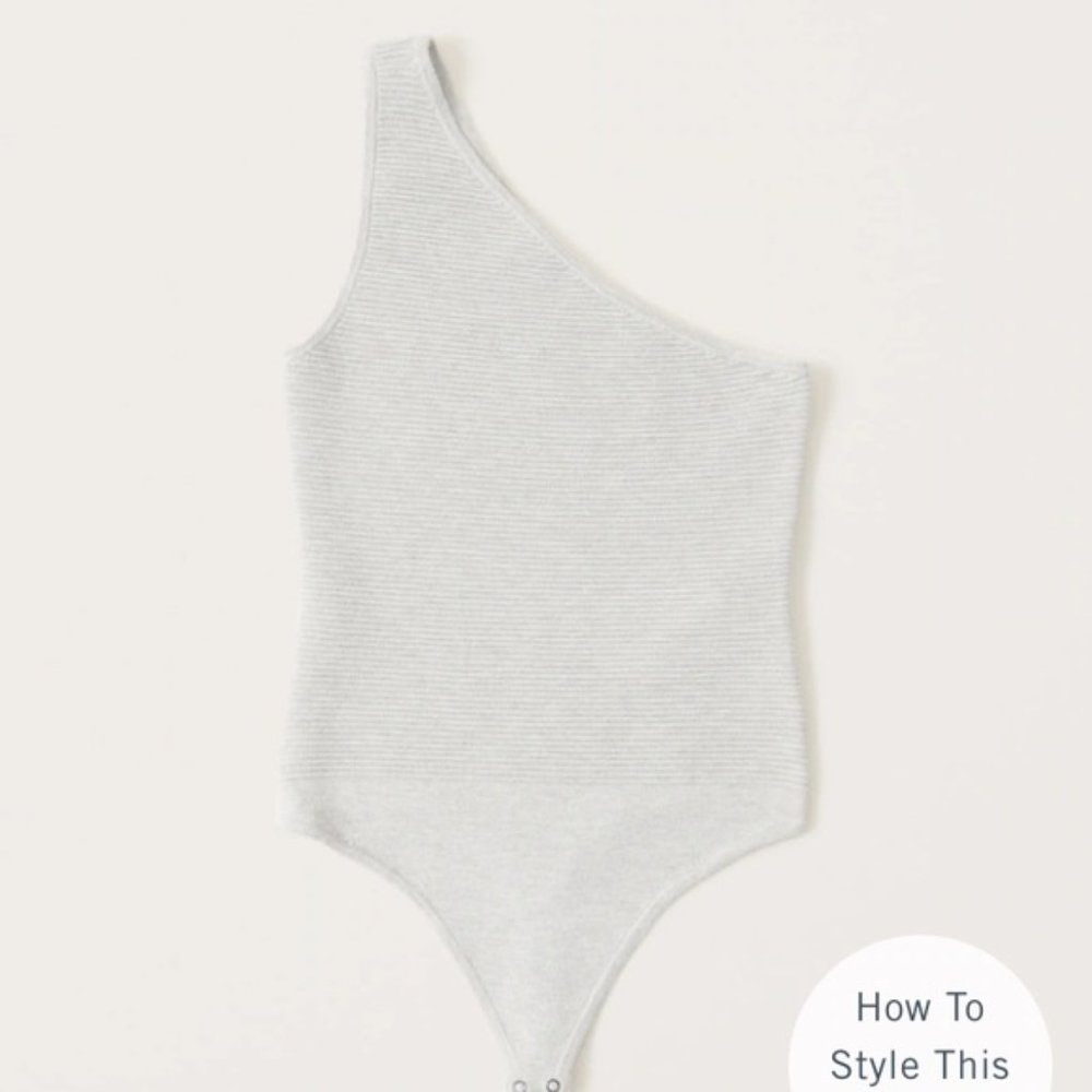 Abercrombie & Fitch Ribbed Bodysuit (XS Cream)